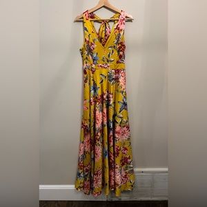 Nicole Miller, floral floor length dress, size 4